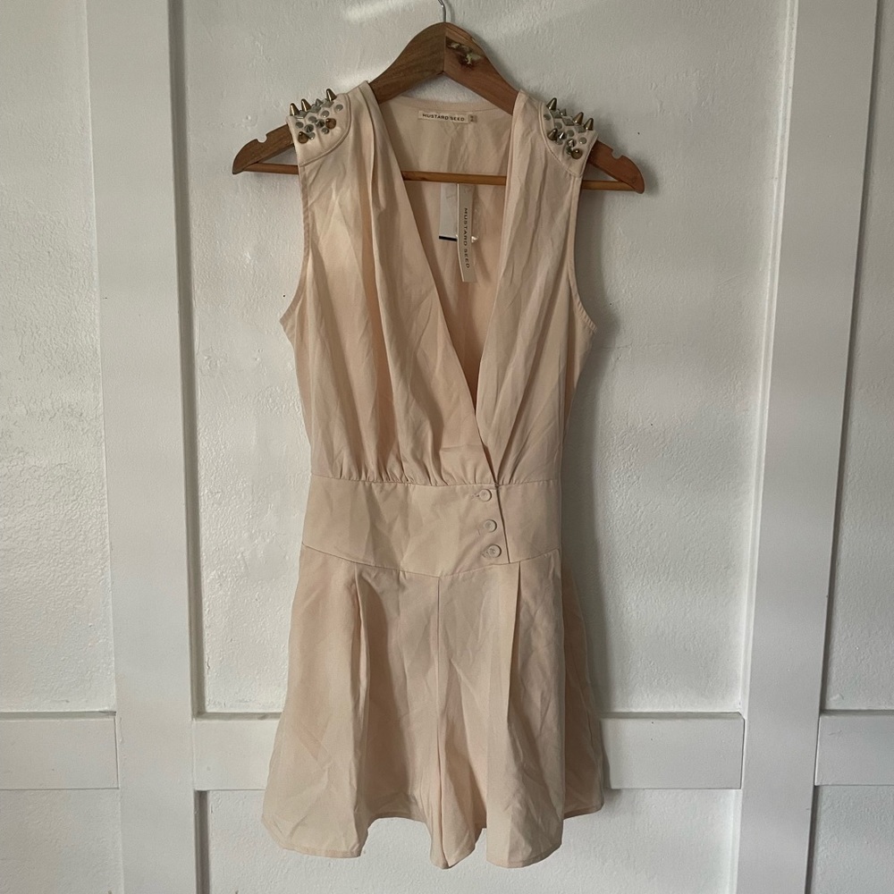 Charlotte Russe Beige Romper Size Medium